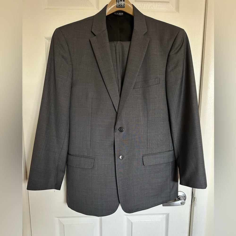 Joseph Jos A Bank Wool Gray 2 Piece Suit Slim Fit 42r - Picture 2 of 9